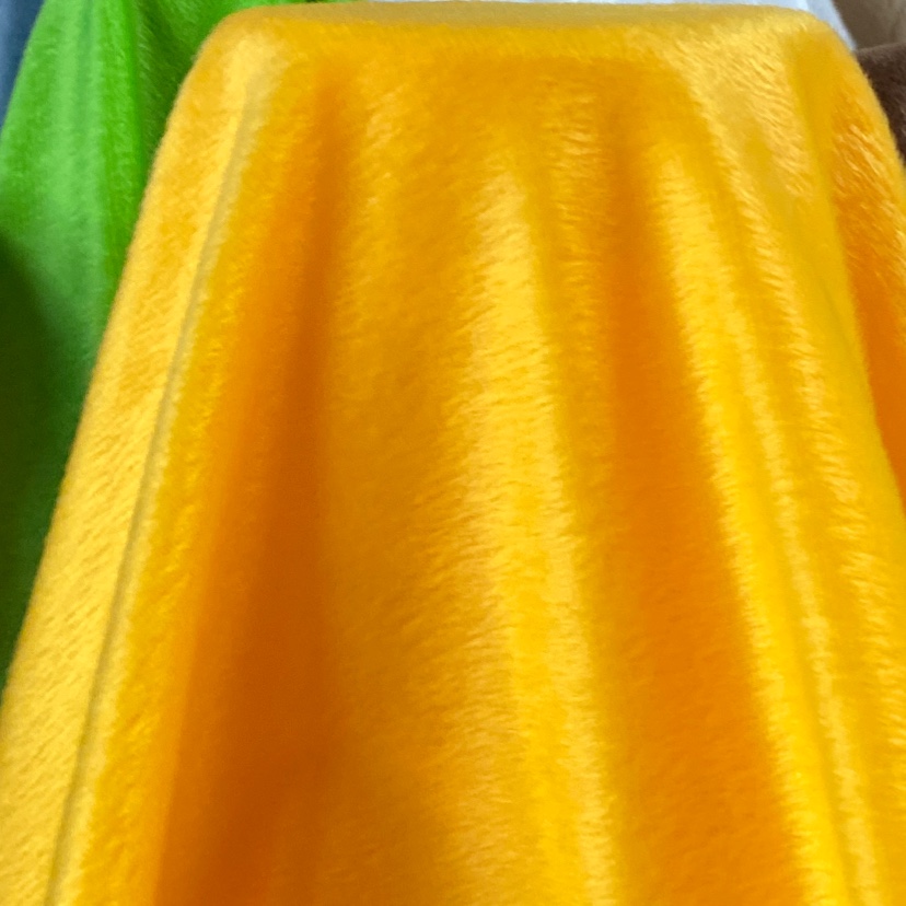 Yellow short plush fabric toys, handicrafts, decorations, daily necessities, clothing, super soft short plush, high-quality polyester, eco-friendly products details Picture
