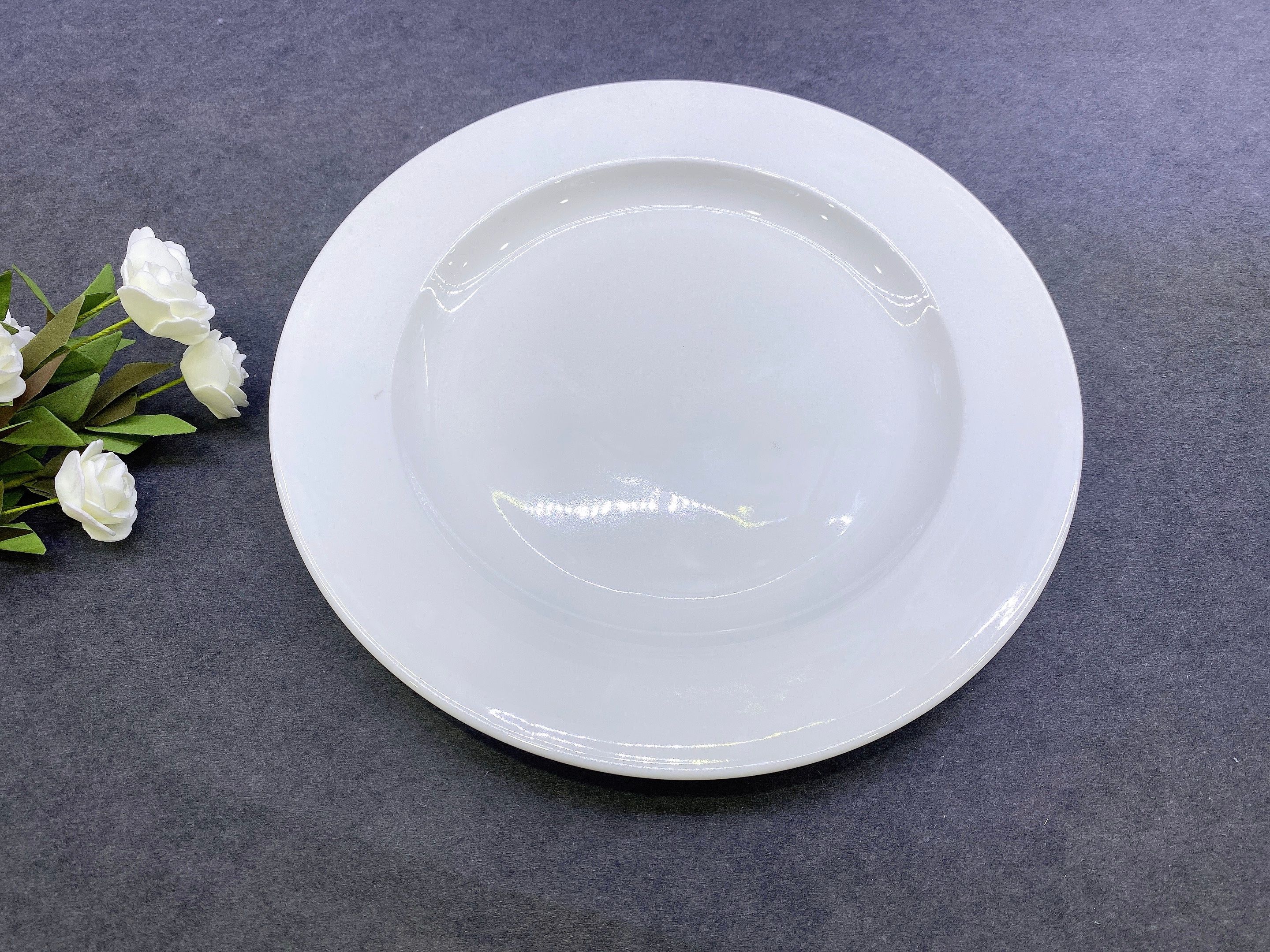 Foreign trade ceramic plate solid color Western plate steak plate thumbnail