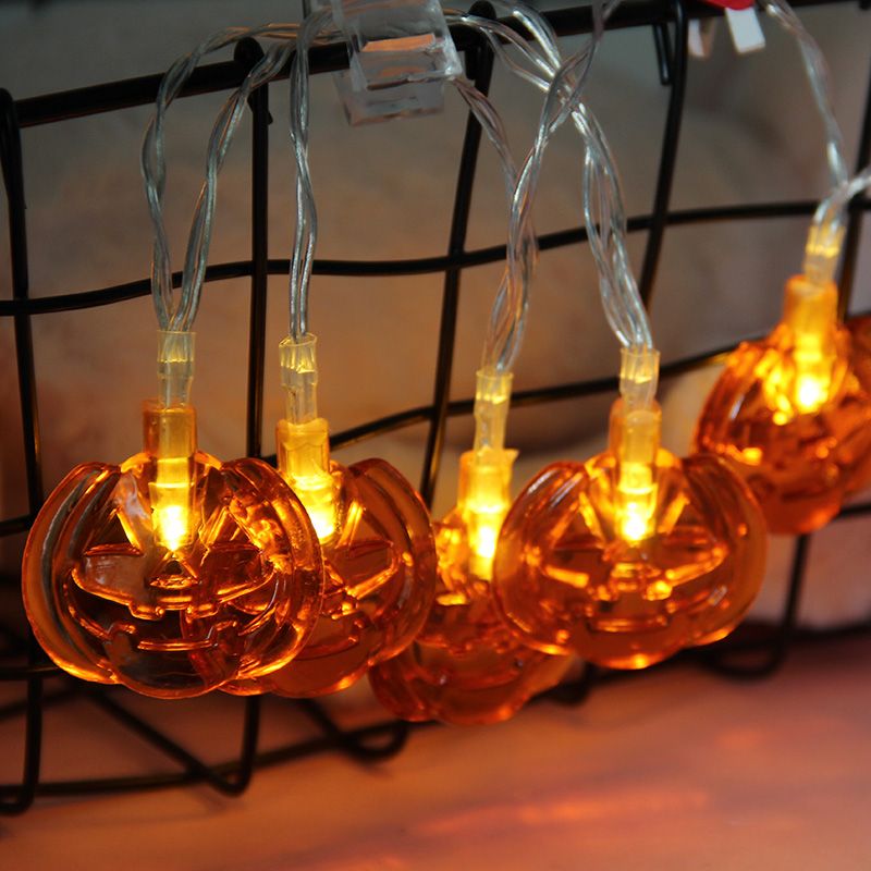 创意LED万圣节装饰系列 南瓜造型电池灯串复活节装饰彩灯串灯图