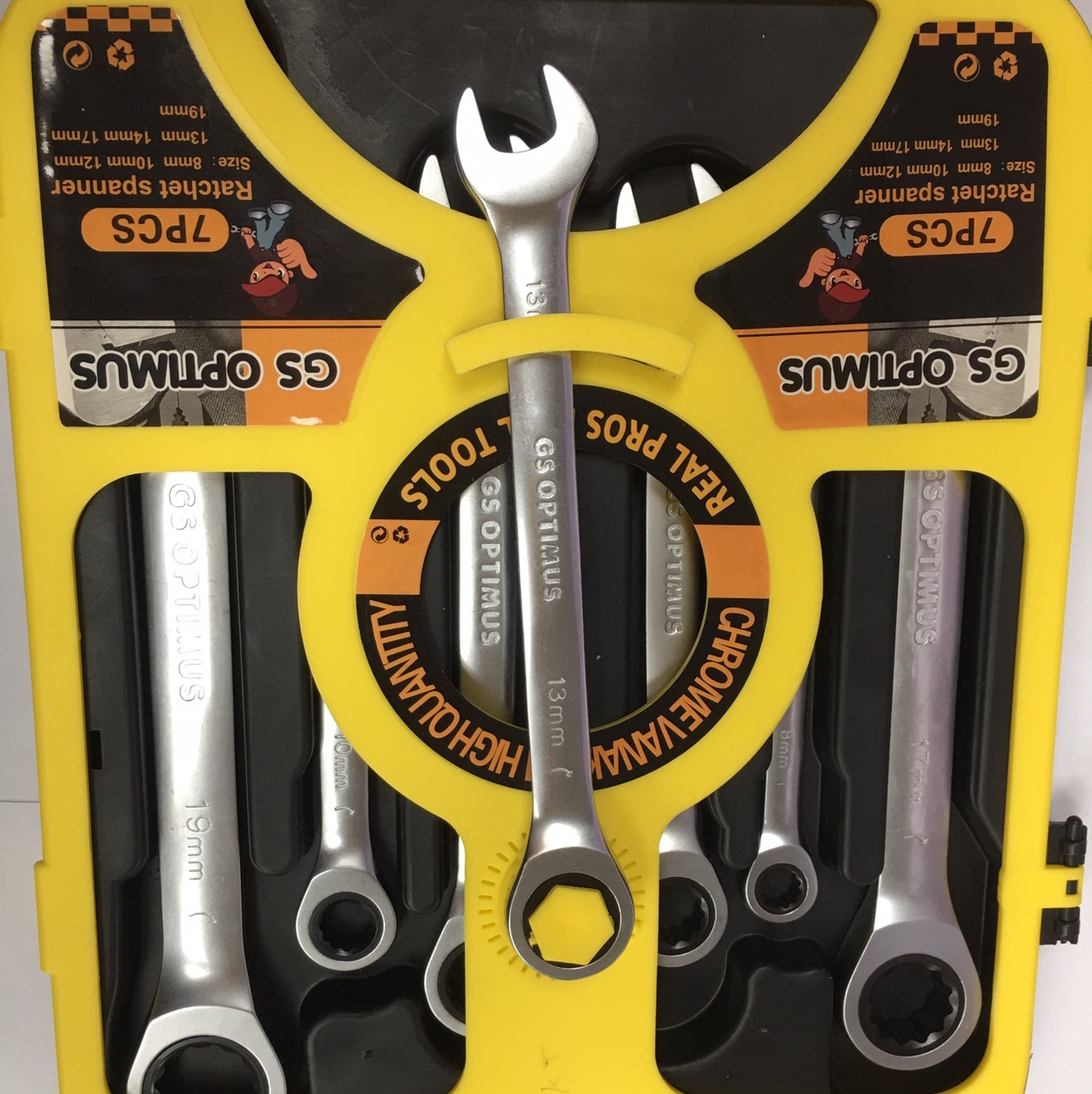 The 7PCS ratchet wrench fixed head is matte