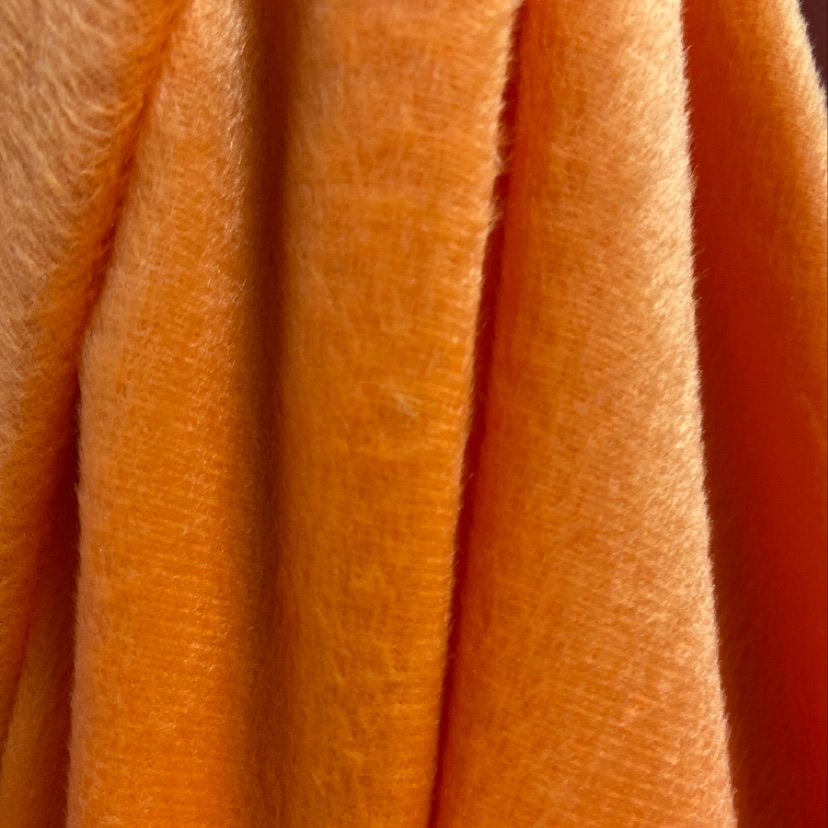 Orange short plush fabric toys, handicrafts, decorations, daily necessities, clothing, super soft short plush, high-quality polyester, eco-friendly products Specification image