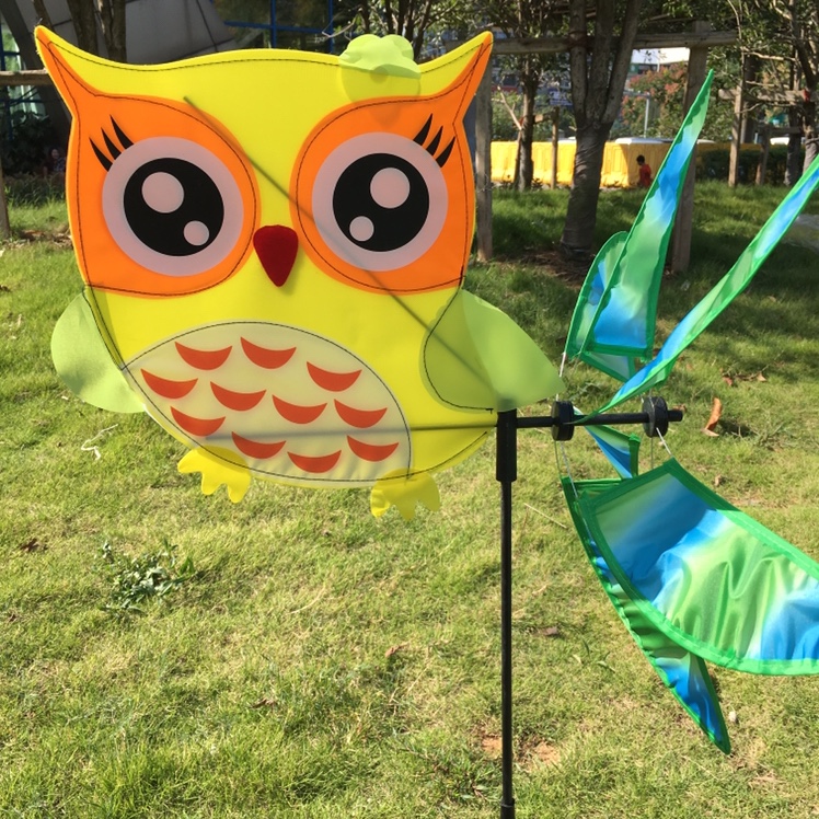 热卖布艺风车 猫头鹰尾巴旋造型风车厂家直销欢迎咨询
