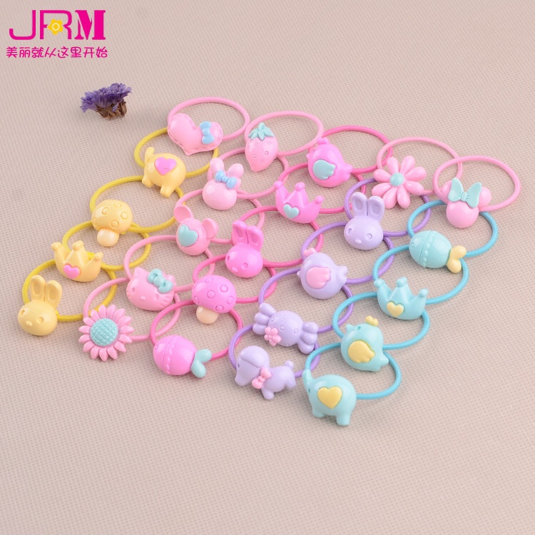Children's cartoon resin cute hair accessories fall 2017 spring color rubber bands small hair ring Aliexpress wholesale