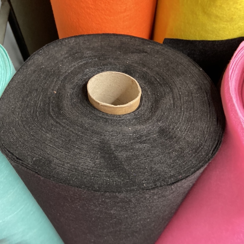Black felt non-woven fabric is handcrafted for studio decorations, handicrafts, toys, daily necessities, and available in multiple colors details Picture