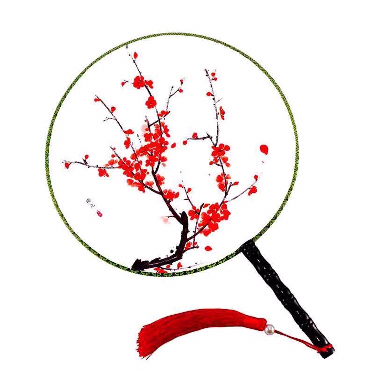 扇子团扇中国风古典宫扇双面女式圆形宫廷舞蹈扇汉服扇24cm详情图9