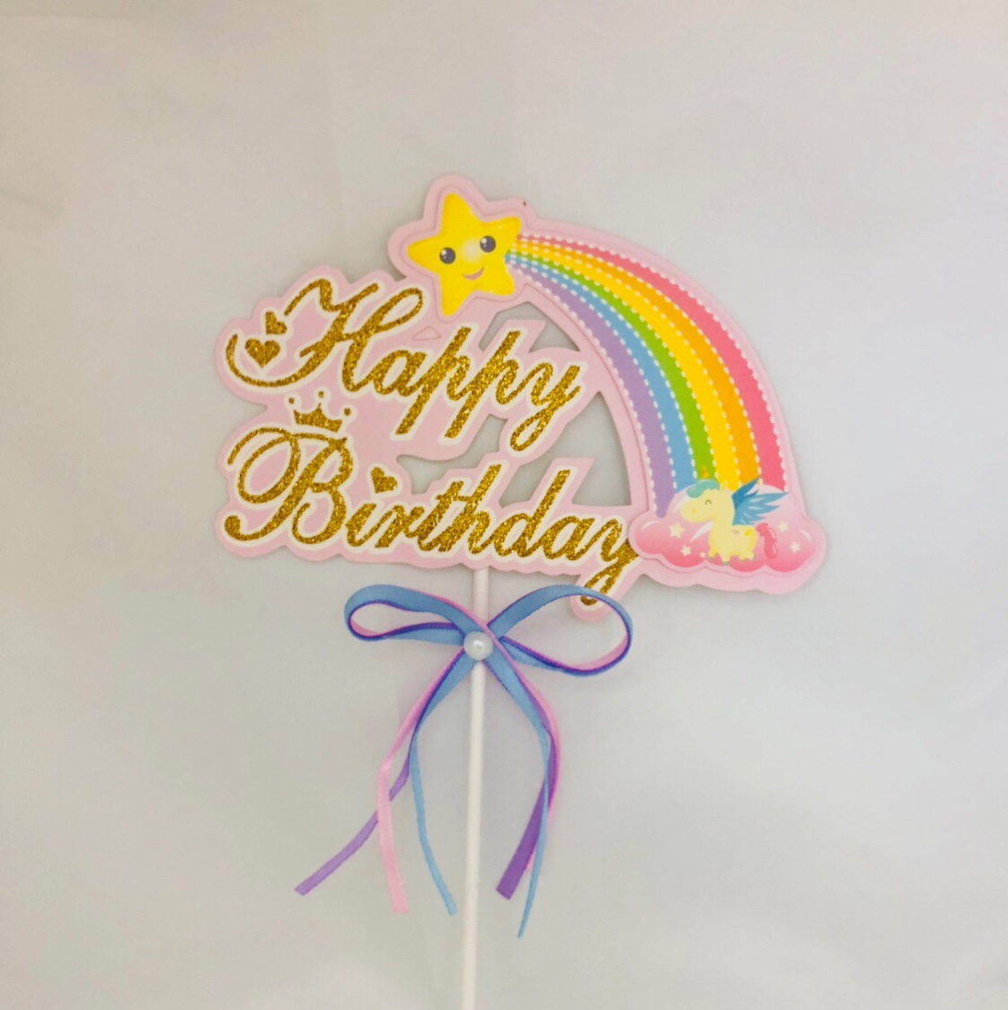 彩虹五角星蛋糕插件图