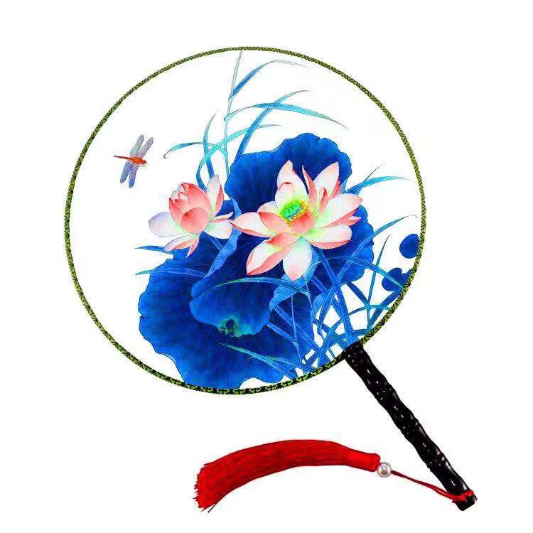 扇子团扇中国风古典宫扇双面女式圆形宫廷舞蹈扇汉服扇24cm详情图7