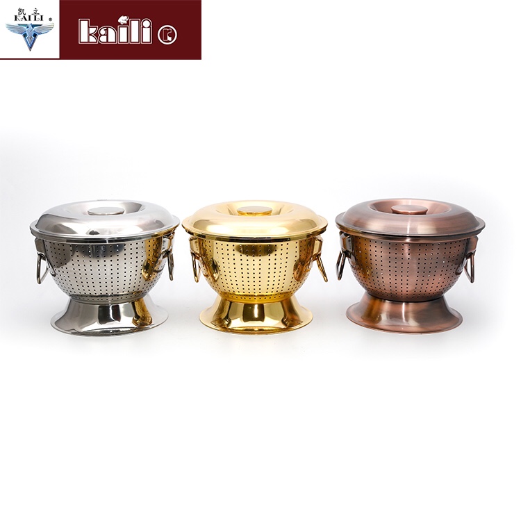 不锈钢带耳底座水果篮 沥水篮产品图