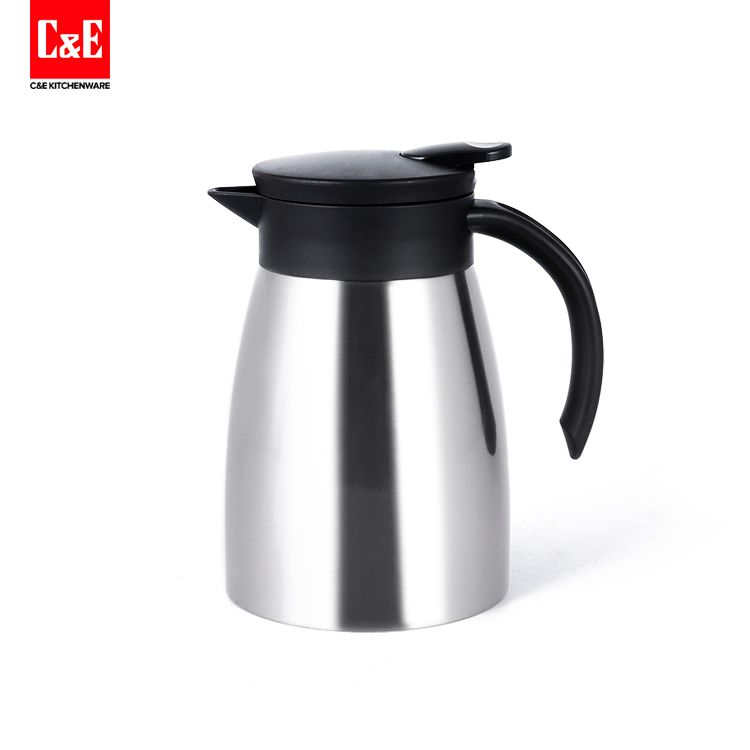 C&E创艺厨具家咖啡壶用304不锈钢材质咖啡壶本色0.8L  茶壶 保温壶  不锈钢图