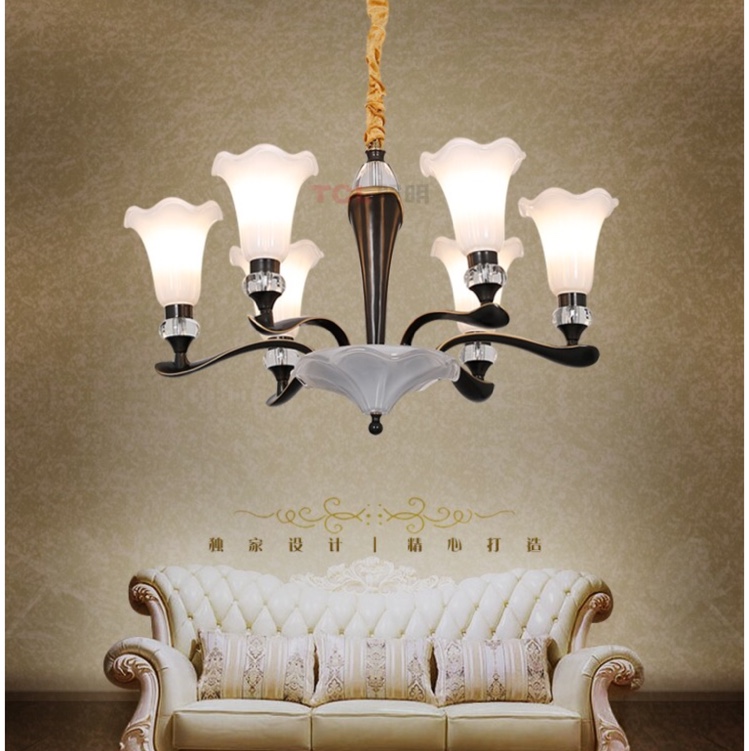 Six exquisite modern copper chandeliers for the living room and bedroom