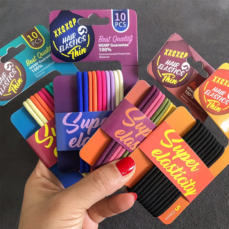10条卡装皮筋网红ins韩版少女系列产品基础款皮筋细节图