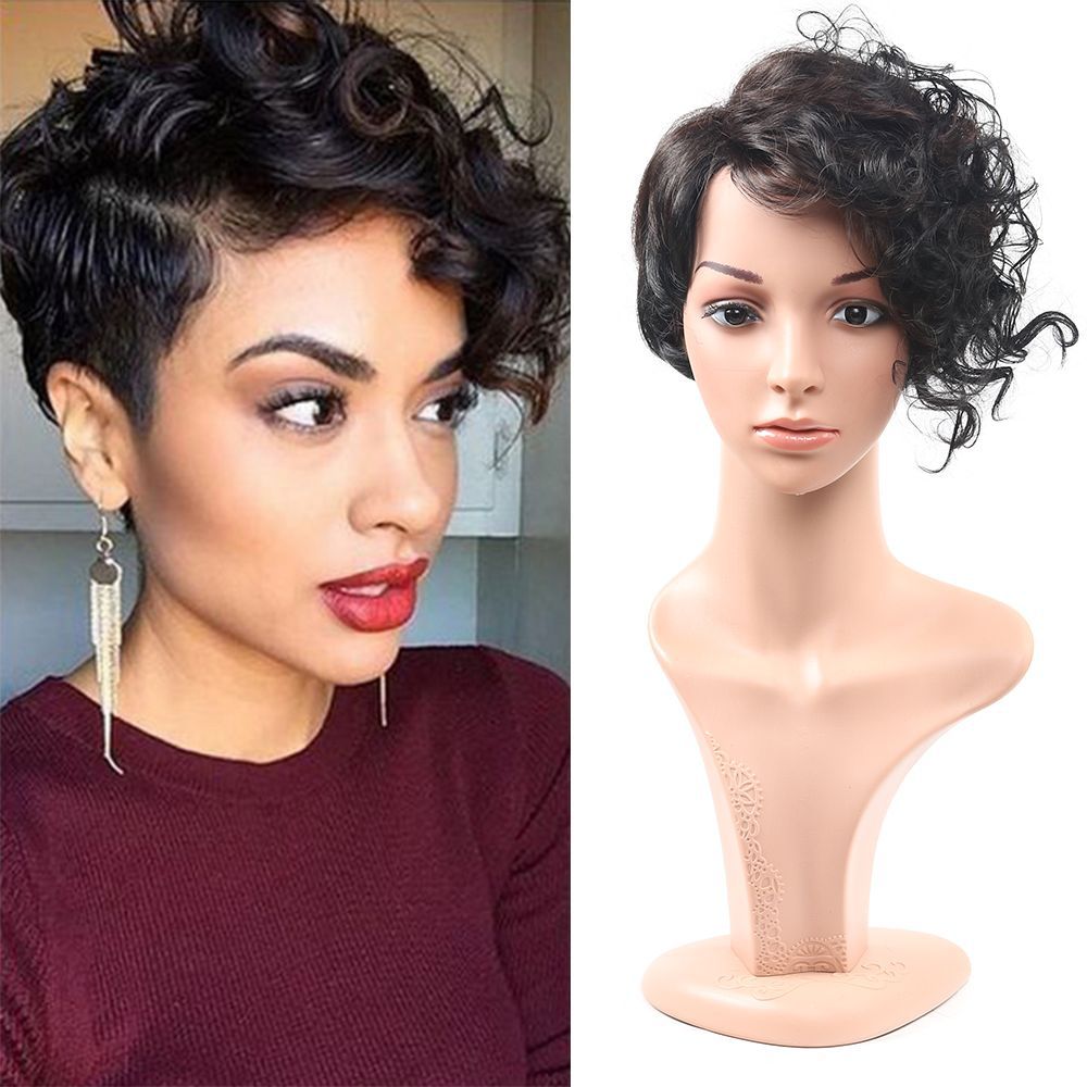 Wig short curly hair hot style female and American short curly hair small curly hair