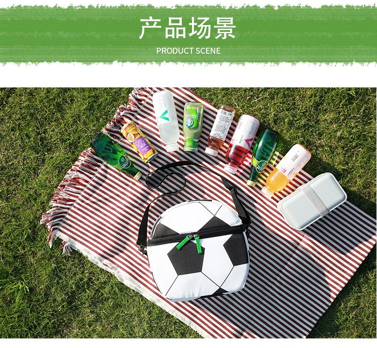 New World Cup football Oxford cloth insulated ice pack, thickened single-shoulder outdoor picnic bag, student lunch bento bag pic 11
