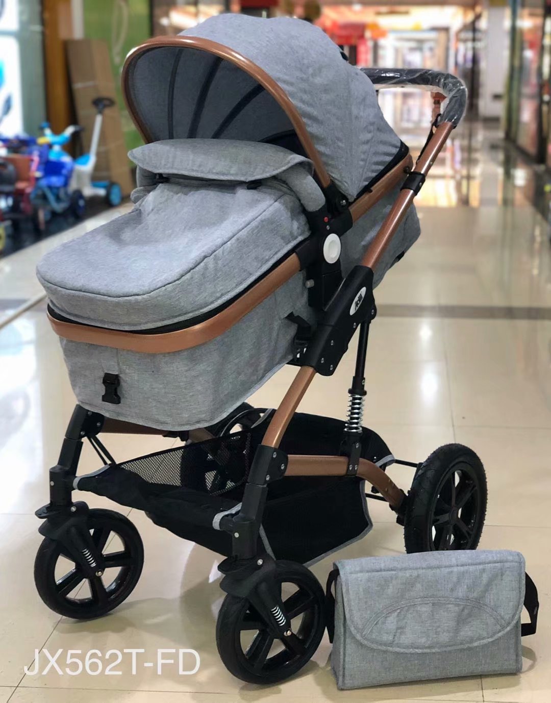 高景观推车可坐可躺婴儿车带妈咪包详情图2