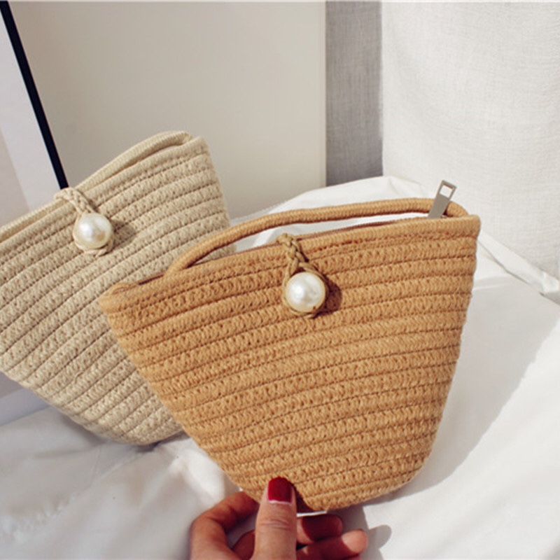 Paper bag, straw bag, cotton thread bag, women's bag, one-shoulder bag, fashion bag, thumbnail