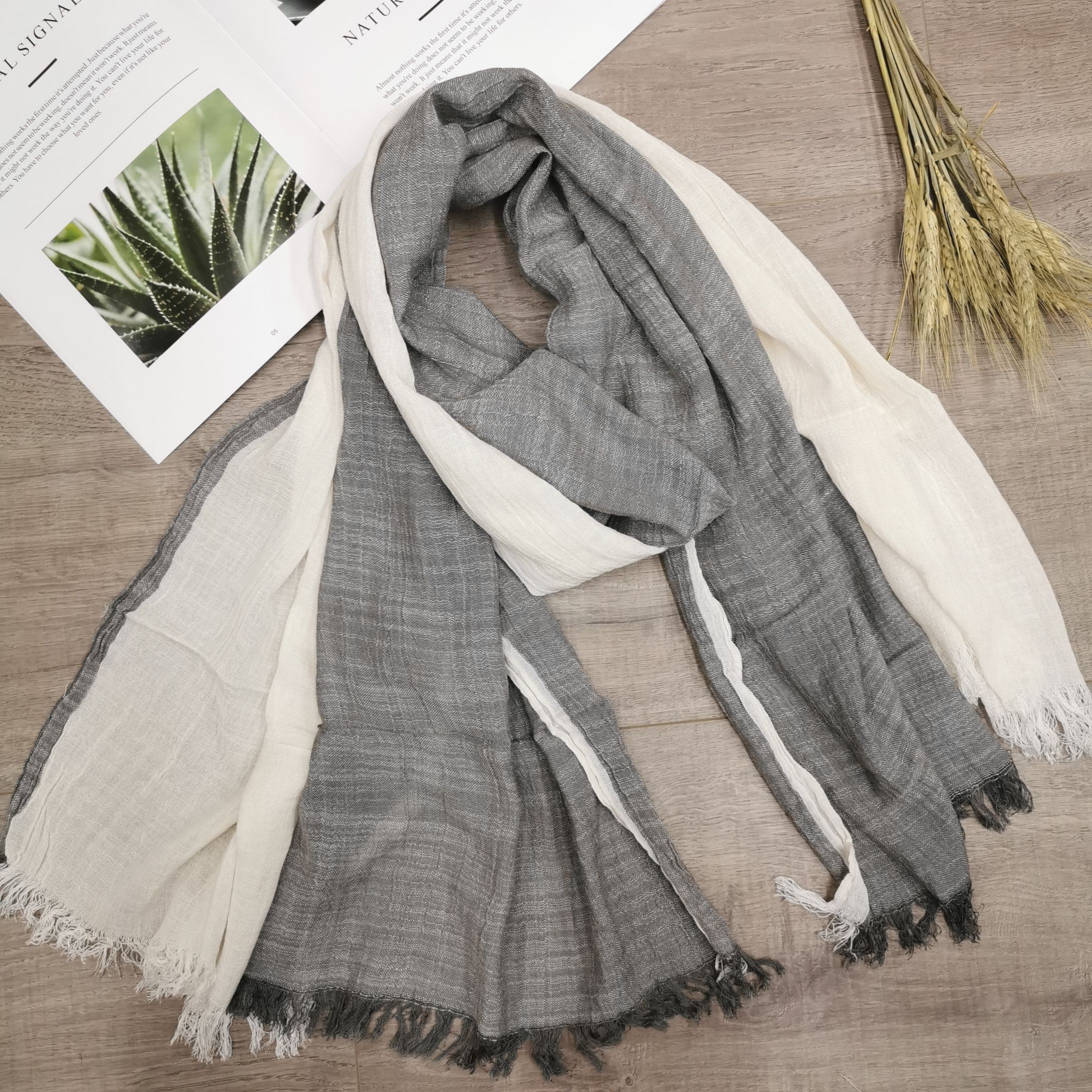 Cotton And Linen About Two Color Scarf Shawl Holiday Leisure Men And Women Wholesale Four Seasons Love