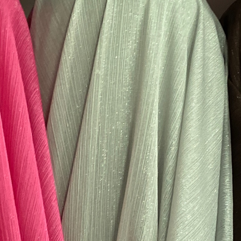 Light grey silver-threaded crepe fabric, glittering crepe fabric, decorative items, handicrafts, headwear, clothing fabric