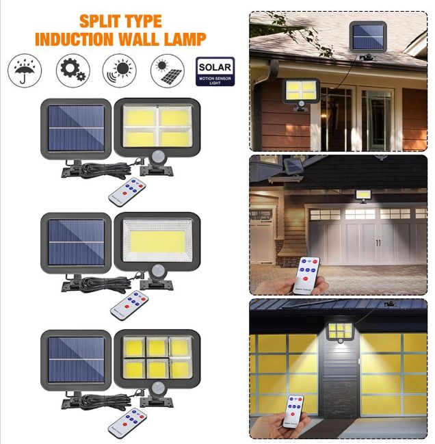 New courtyard waterproofing lamp with remote control split solar body sensing wall lamp