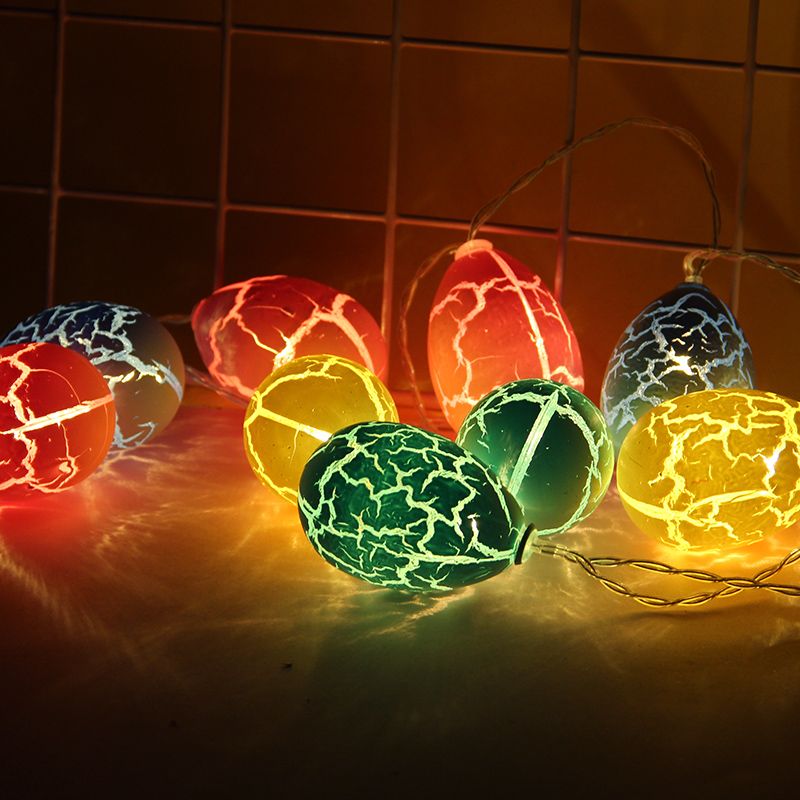 led复活节灯串 复活蛋裂纹彩蛋节日氛围装饰灯电池串灯详情图2