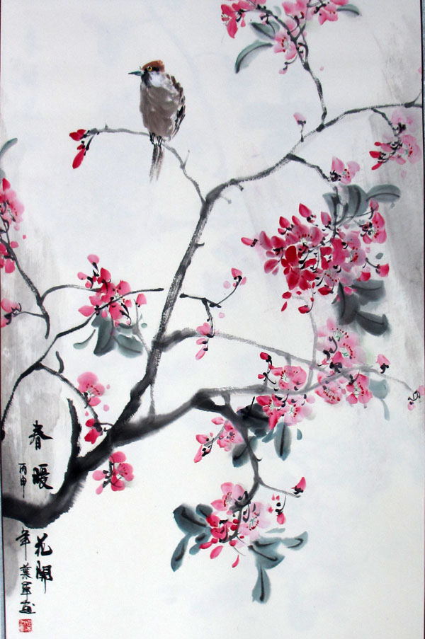 义乌市天地国画60X90cm花卉国画装饰画详情2