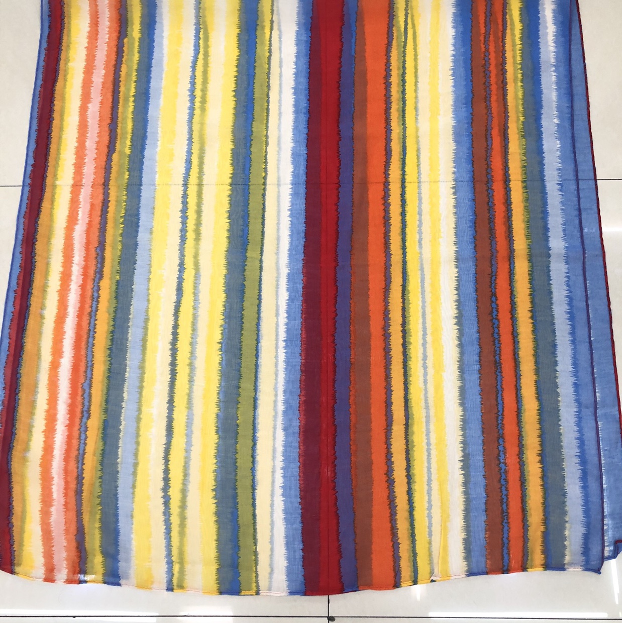 Spring and summer fashion versatile trend of new rainbow strip long scarves silk scarves air conditioning scarves