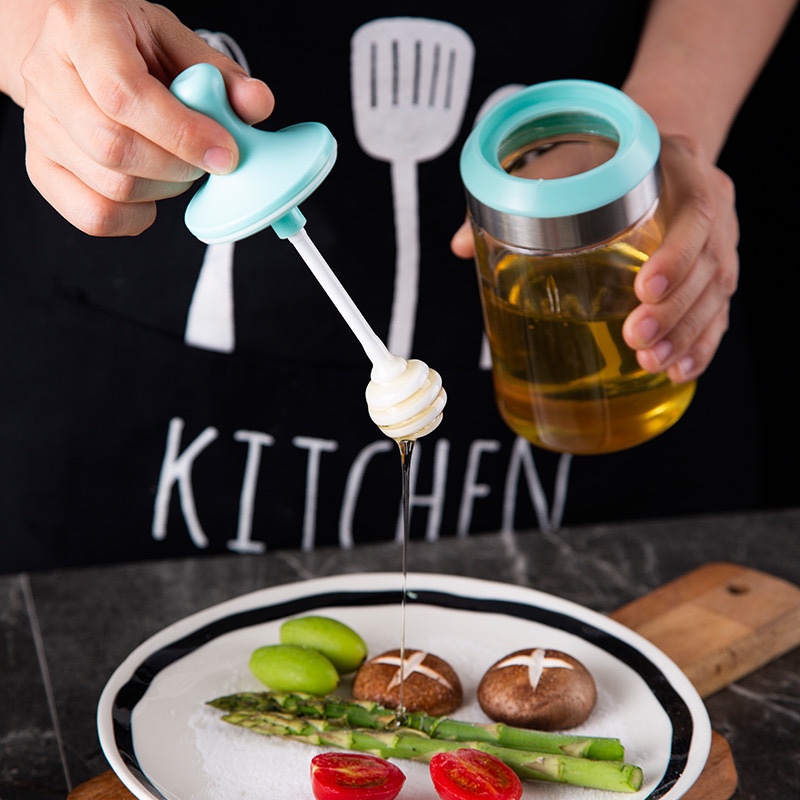 Multi-functional kitchen seasoning box, moisture-proof seasoning jar, glass seasoning bottle, spoon cap integrated seasoning bottle, sauce bottle undefined