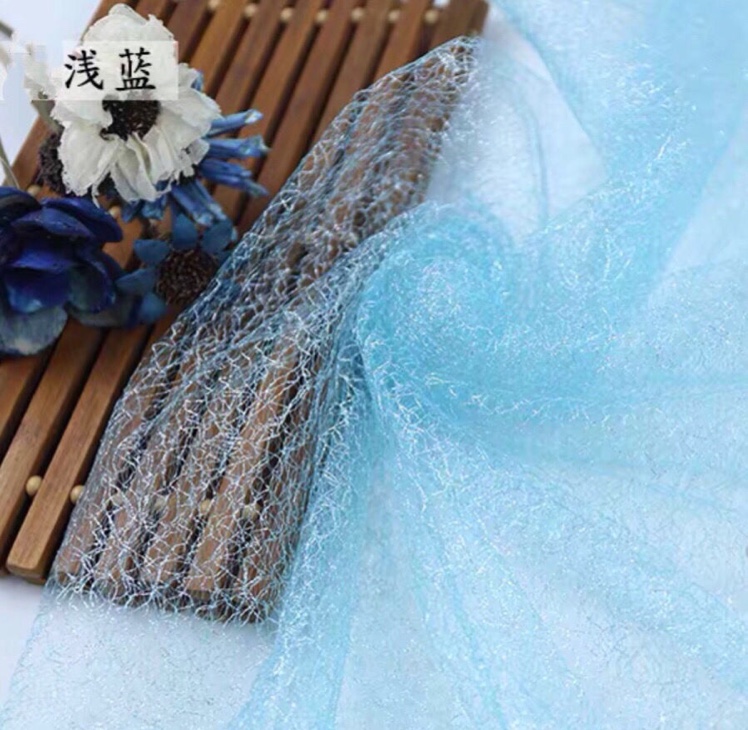 乱网网纱婚纱礼服网布面料肌理透视镂空蓬蓬裙原创不规则蕾丝布料详情图6