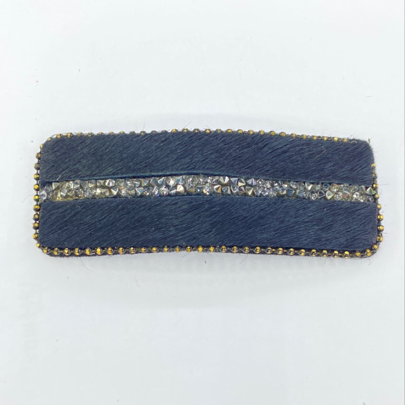 Small black real horsehair diamonds accessorize popular earrings thumbnail
