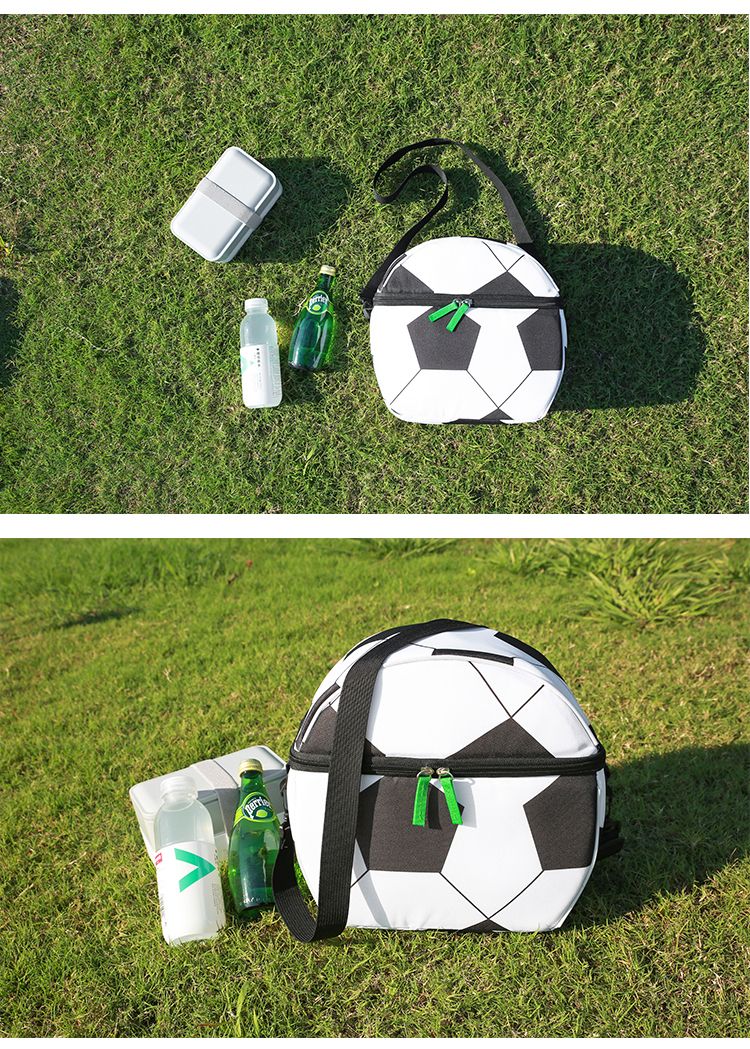 New World Cup football Oxford cloth insulated ice pack, thickened single-shoulder outdoor picnic bag, student lunch bento bag pic 13