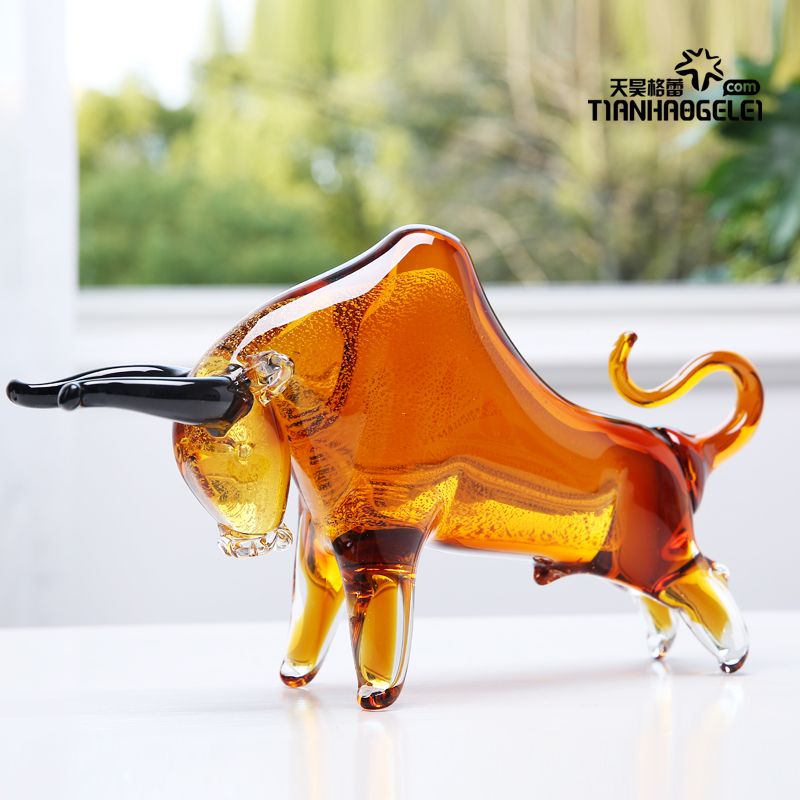 Glass ox artworks, handicrafts and ornaments