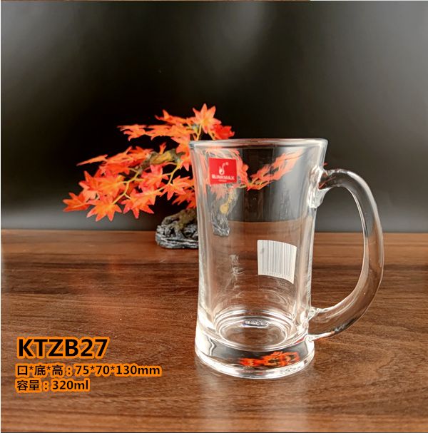 丽尊 玻璃把杯 冷饮啤酒把杯 牛奶果汁杯  耐热茶饮杯 KTZB27