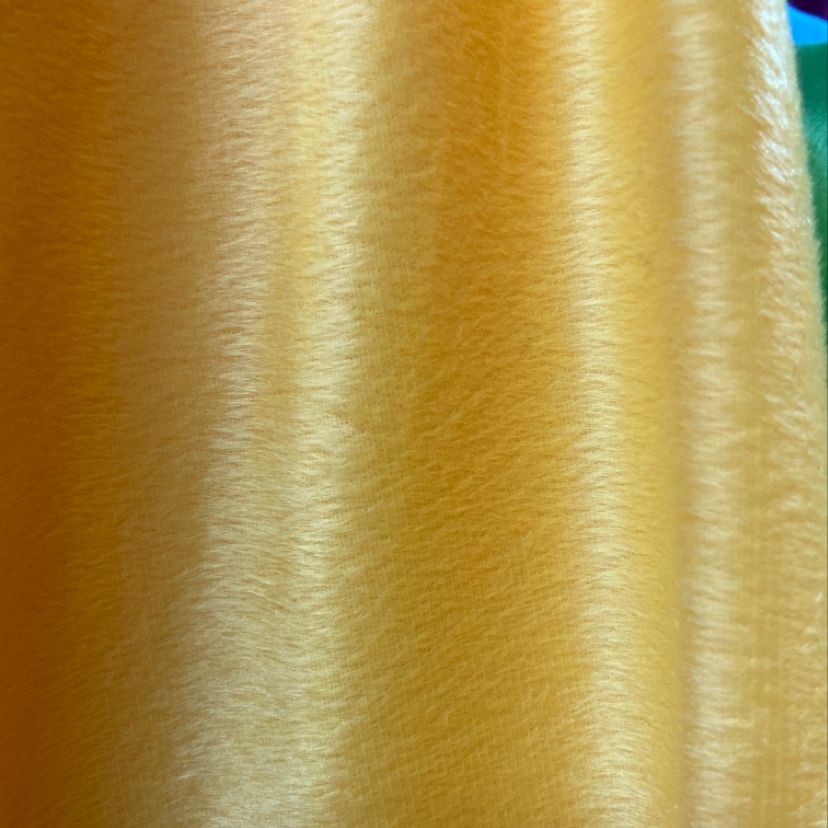 Yellow short plush fabric toys, handicrafts, decorations, daily necessities, clothing, super soft short plush, high-quality polyester, eco-friendly products Specification image