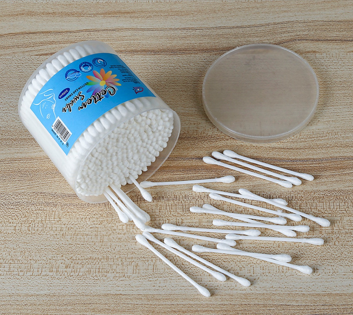 300 Plastic Swabs Natural Nonfat Cotton Swabs Portable Makeup Remover Makeup Cleaning Cotton Swabs Ears Disposable Items details Picture