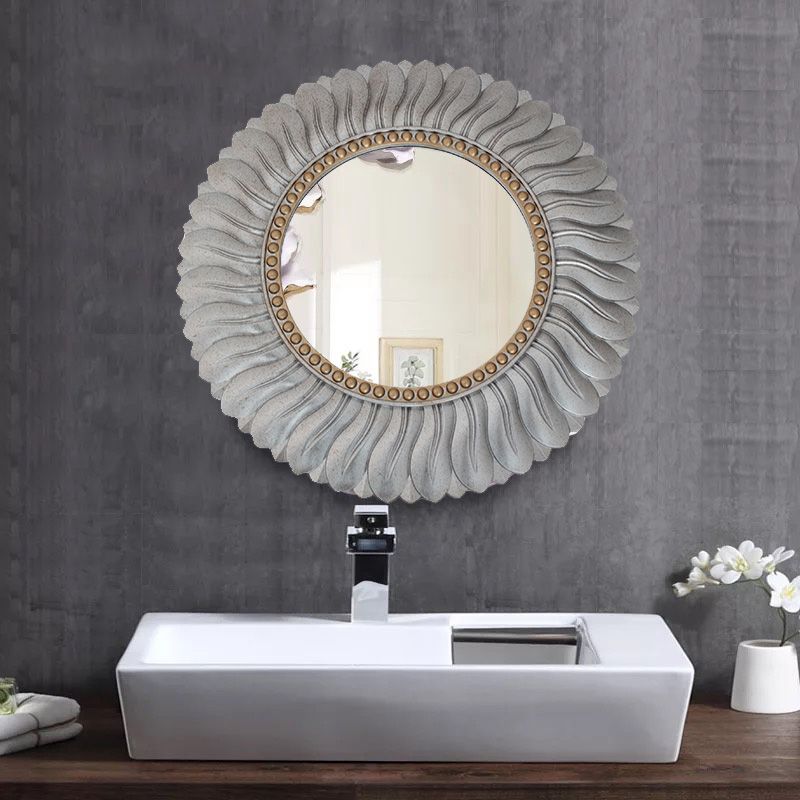 化妆镜浴室镜卫浴镜装饰镜酒店大号壁挂美容院欧式复古卫生间镜子详情图2