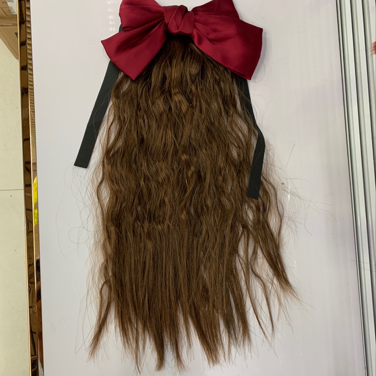 Large bow ponytail wig pieces, ordinary high-temperature silk ponytail wig straps, ponytail wig pieces with bows, custom-made wholesale