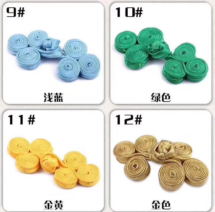 Direct-sale satin fabric three-wheel buttons for children's cheongsams and Hanfu, performance decorative buttons Application Scenario