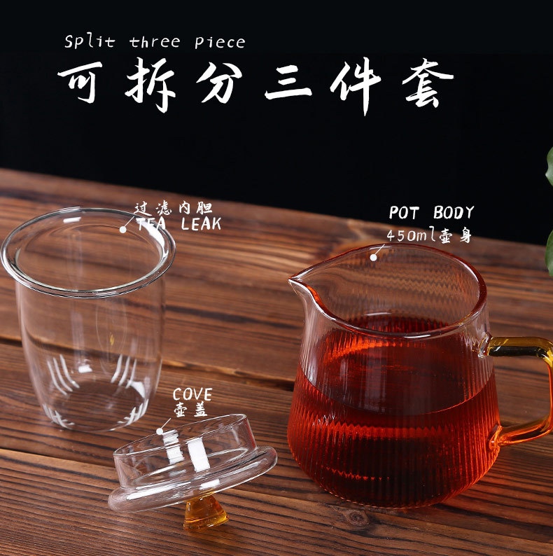 Kung Fu Teapot Set Gift Box: Five-piece Household high borosilicate Glass Tea set, New Chinese style Specification image
