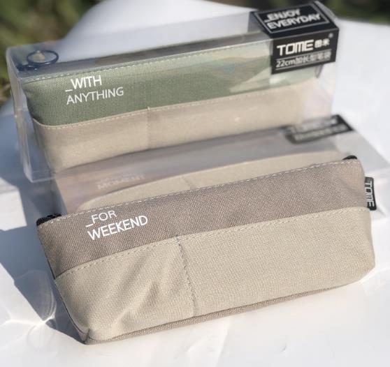 67123 Lengthened triangle pen bag Student pen bag Cloth simple pen bag Large capacity linen small fresh pen bag Specification drawing