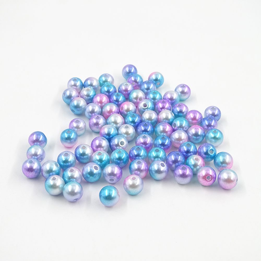 ABS imitation pearl 3mm string holes perforated colorful round beads merman beads thumbnail