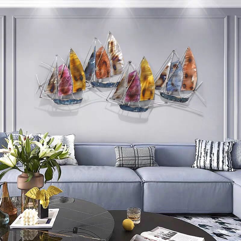 铁艺帆船壁挂餐厅装饰金属挂件办公室样板房详情图2