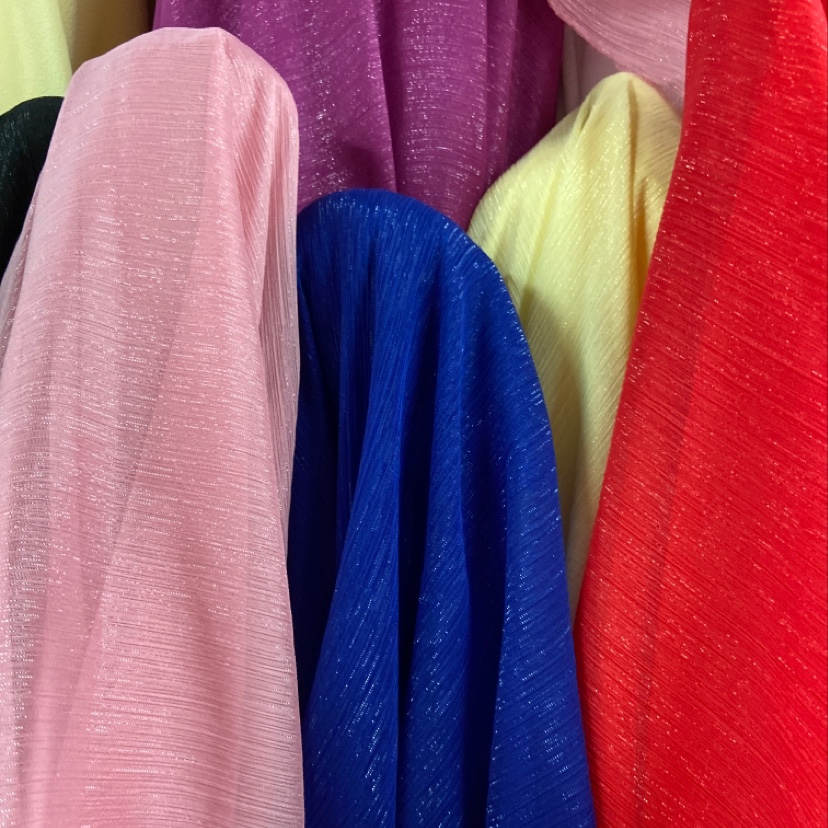 Deep blue silver-threaded crepe fabric, glittering crepe fabric, decorative items, handicrafts, headwear, clothing fabric