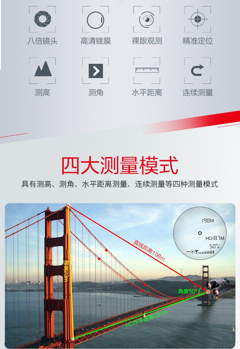 1500-meter high-power high-definition ranging telescope, outdoor engineering binocular laser rangefinder, one-piece consignment detail image 5