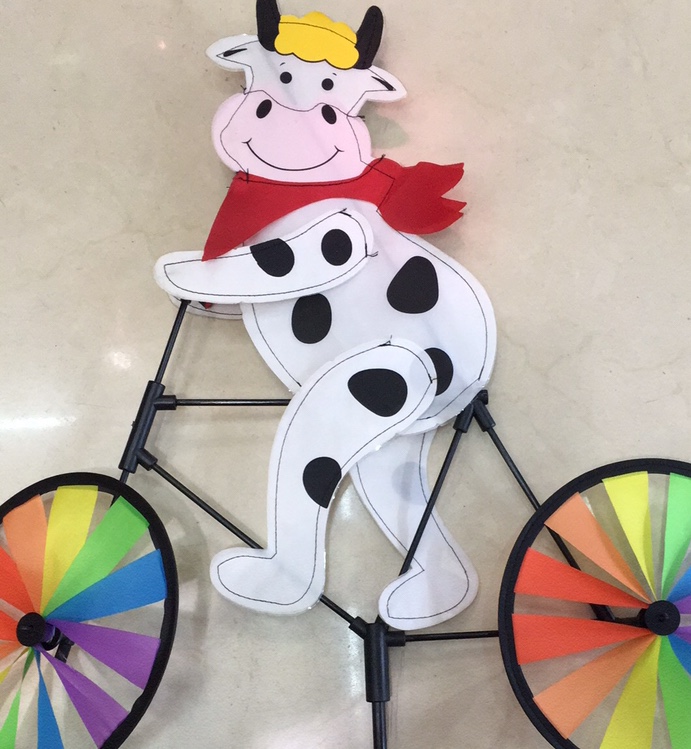 布艺动物骑车造型风车儿童玩具地摊热卖货源产品图