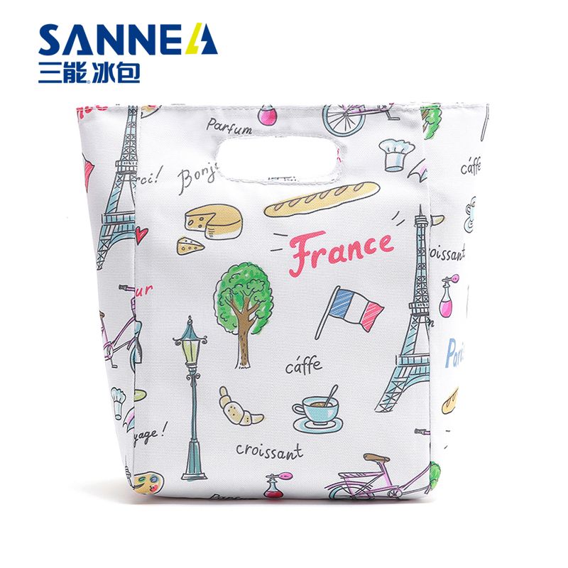 SAN Neng's new lunch box bag, Oxford cloth, Korean version lunch insulated bag, outdoor picnic bag, fresh and large-capacity bento bag Application Scenario