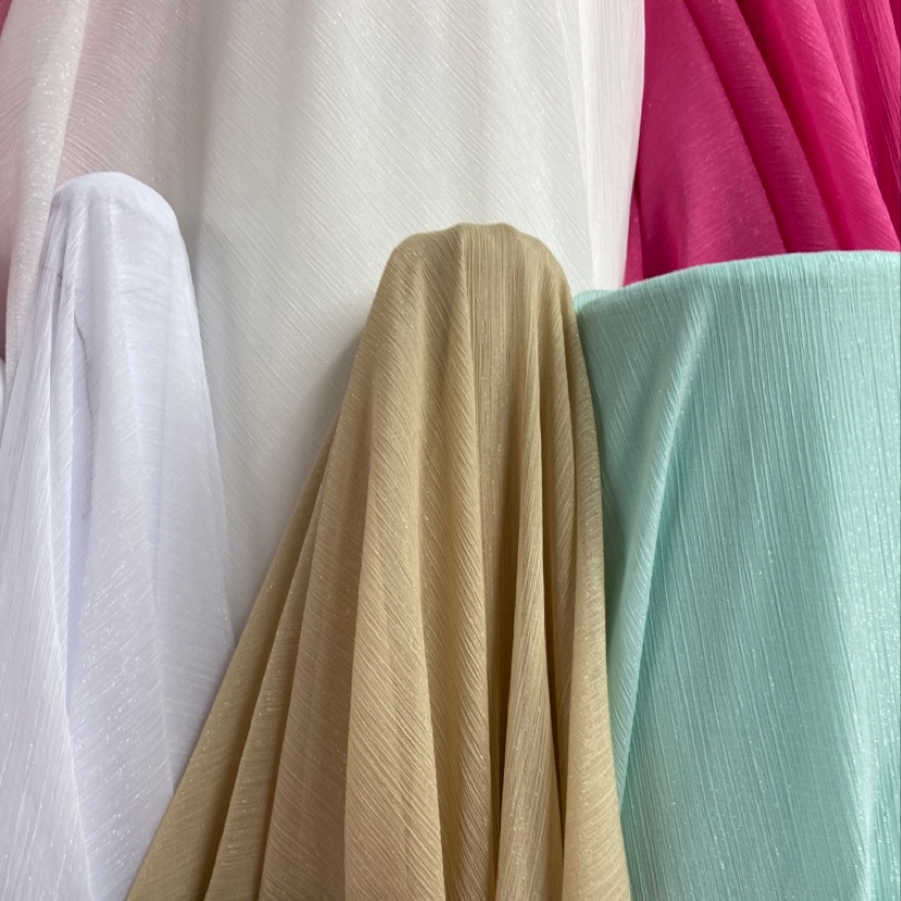 浅咖色银丝绉布闪光绉布料装饰品工艺品头饰服装布料