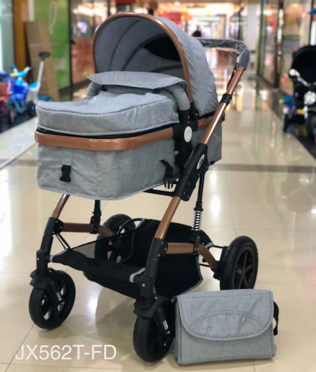 高景观推车可坐可躺婴儿车带妈咪包详情图1