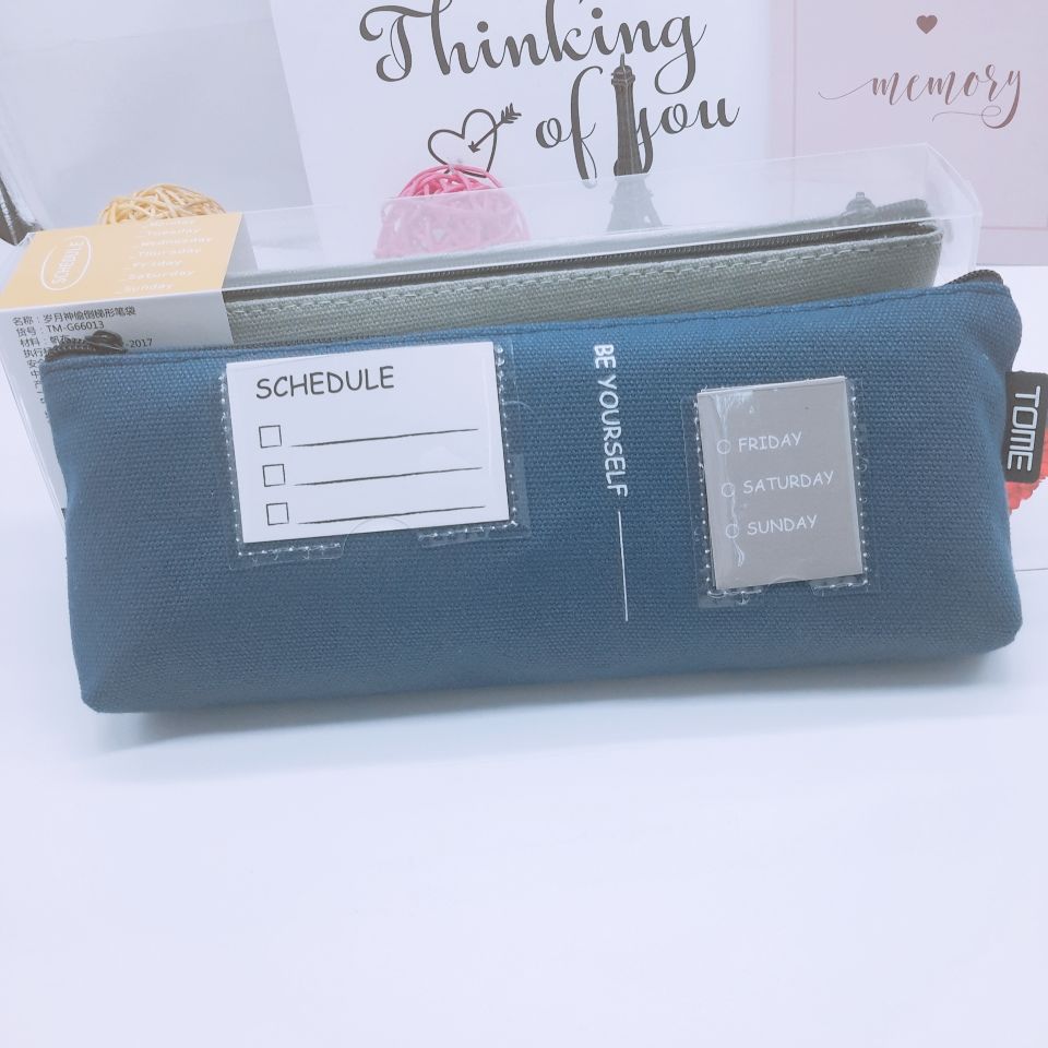Echoes of the Rainbow Reverse Ladder Pen bag Creative student stationery bag simple small fresh zipper Specification drawing