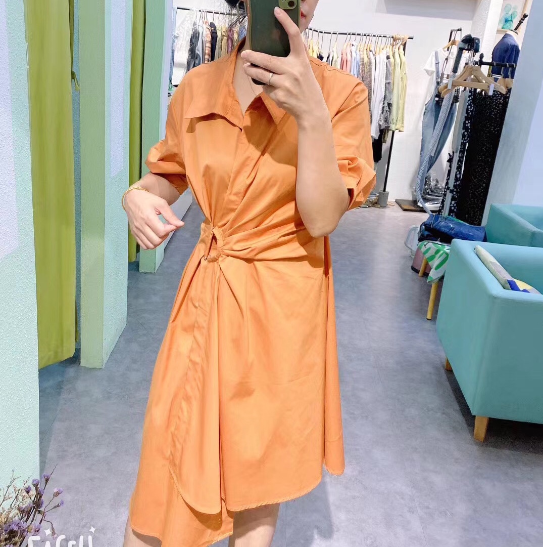 Jimmy Seio's new orange fashion dress for early autumn cotton Specification image