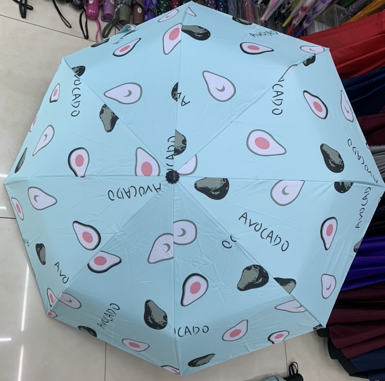 Automatic Triple Folding Umbrella For Both Rain And Sunshine Folding Vinyl Sunshade For Men And Women Item Picture