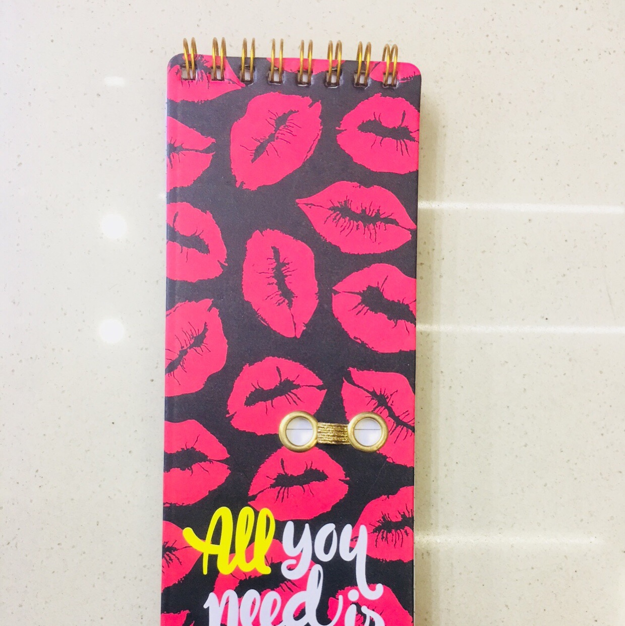 Long term coil notepad horizontal line inner core notebook small notebook Valentine portable notebook lips